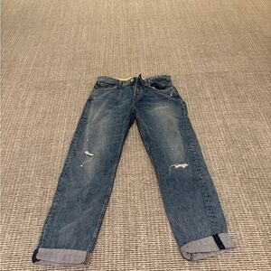 rag & bone Distressed Blue Boyfriend Jeans